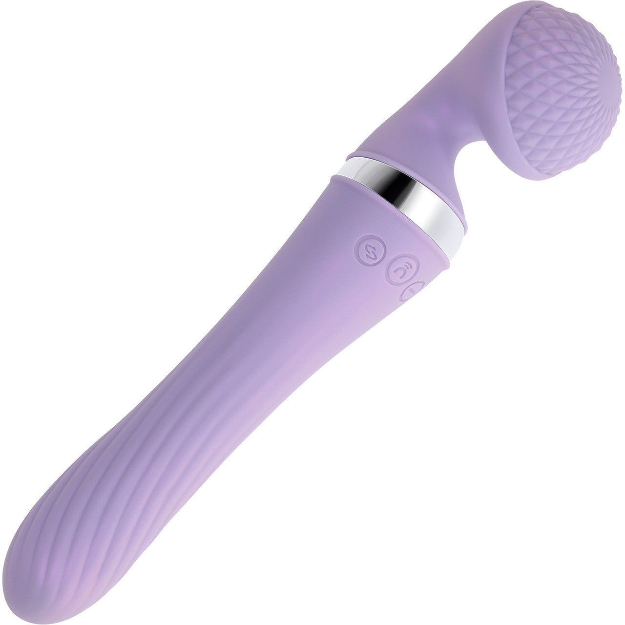 Playboy Pleasure Vibrato Rechargeable Waterproof Silicone Dual-Ended Vibrating Wand - Purple