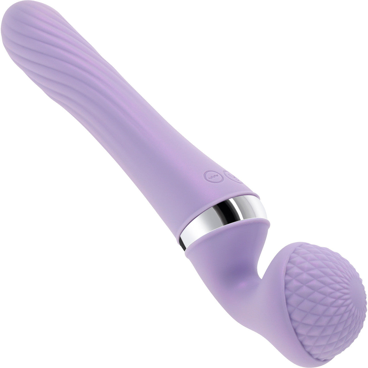 Playboy Pleasure Vibrato Rechargeable Waterproof Silicone Dual-Ended Vibrating Wand - Purple