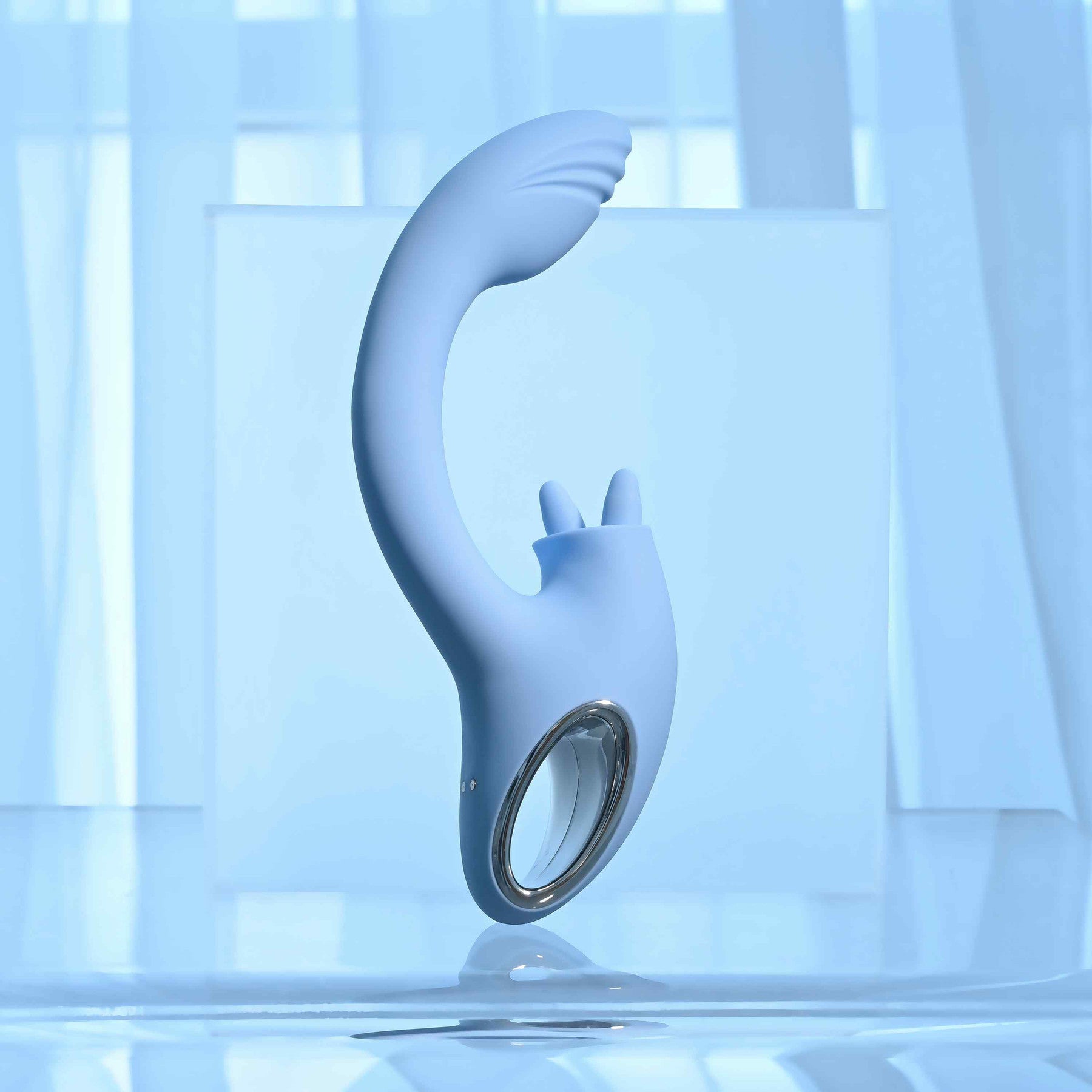 Playboy Pleasure Sapphire Sky Rechargeable Silicone Double-Tongued Rabbit Vibrator