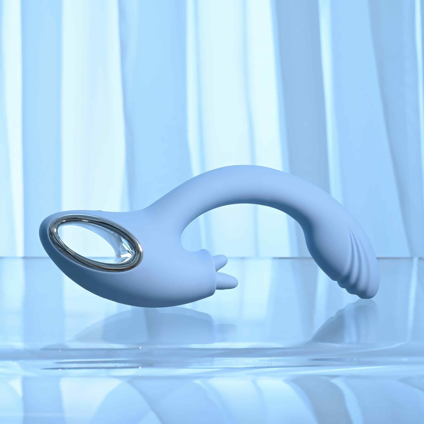 Playboy Pleasure Sapphire Sky Rechargeable Silicone Double-Tongued Rabbit Vibrator