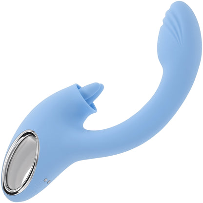 Playboy Pleasure Sapphire Sky Rechargeable Silicone Double-Tongued Rabbit Vibrator