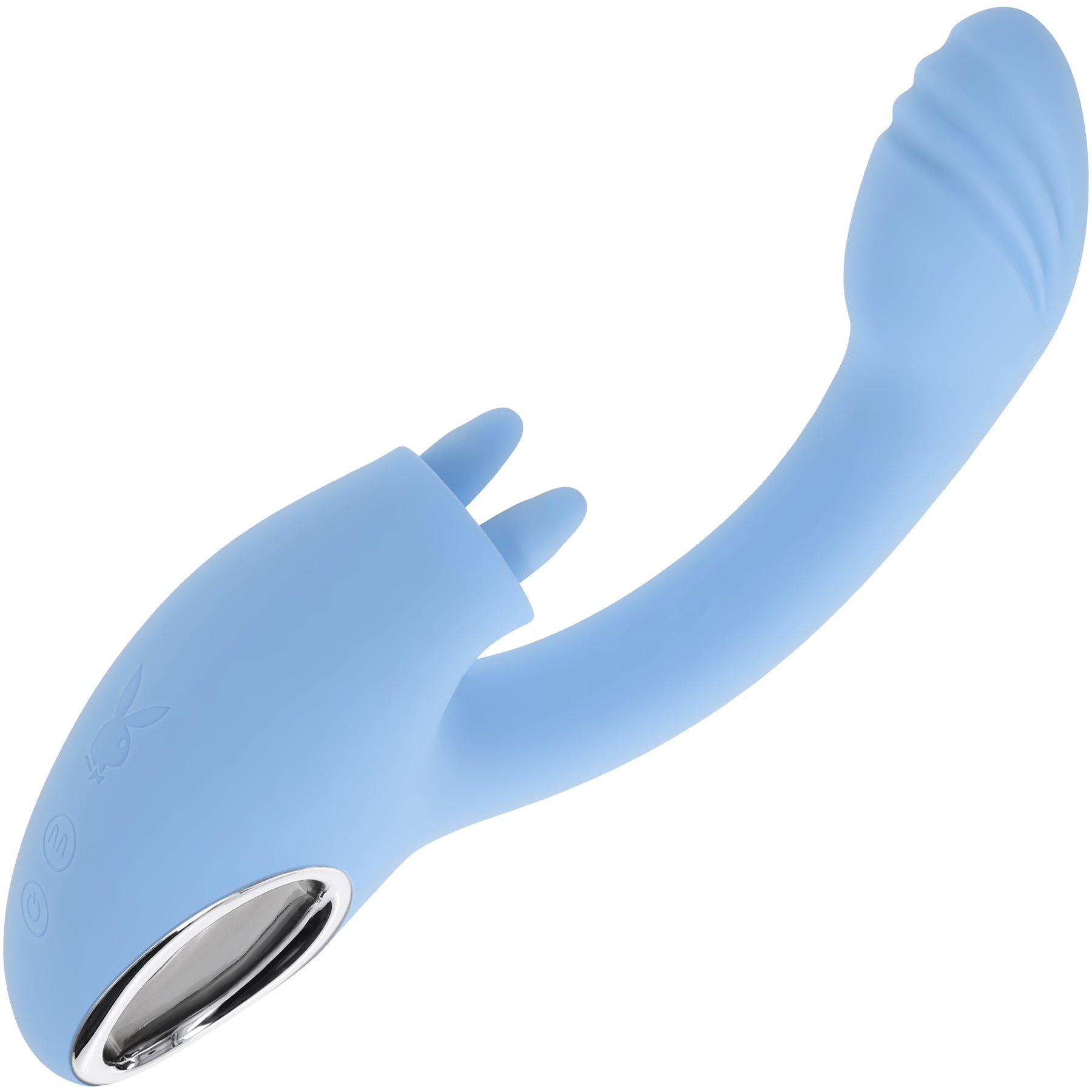 Playboy Pleasure Sapphire Sky Rechargeable Silicone Double-Tongued Rabbit Vibrator