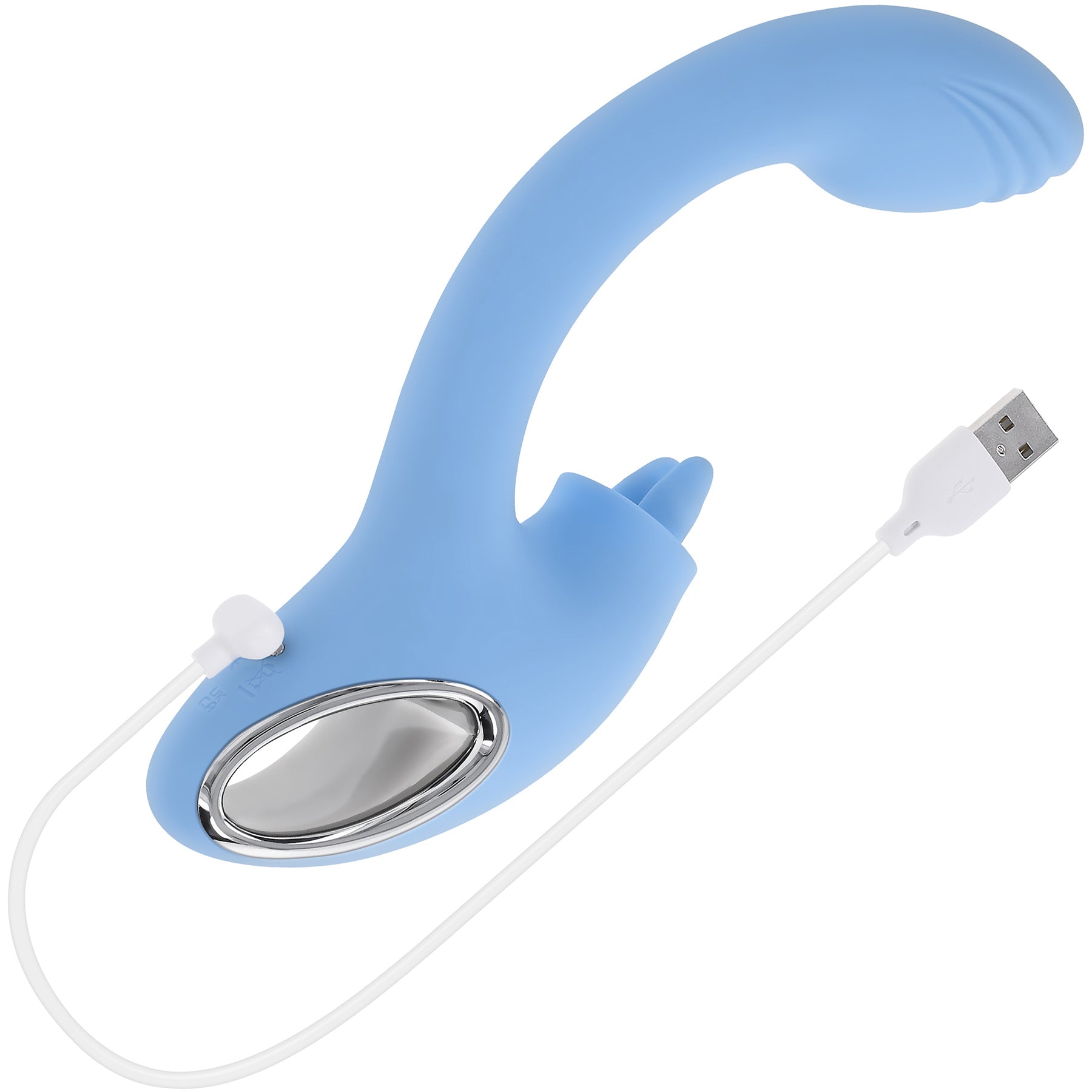 Playboy Pleasure Sapphire Sky Rechargeable Silicone Double-Tongued Rabbit Vibrator