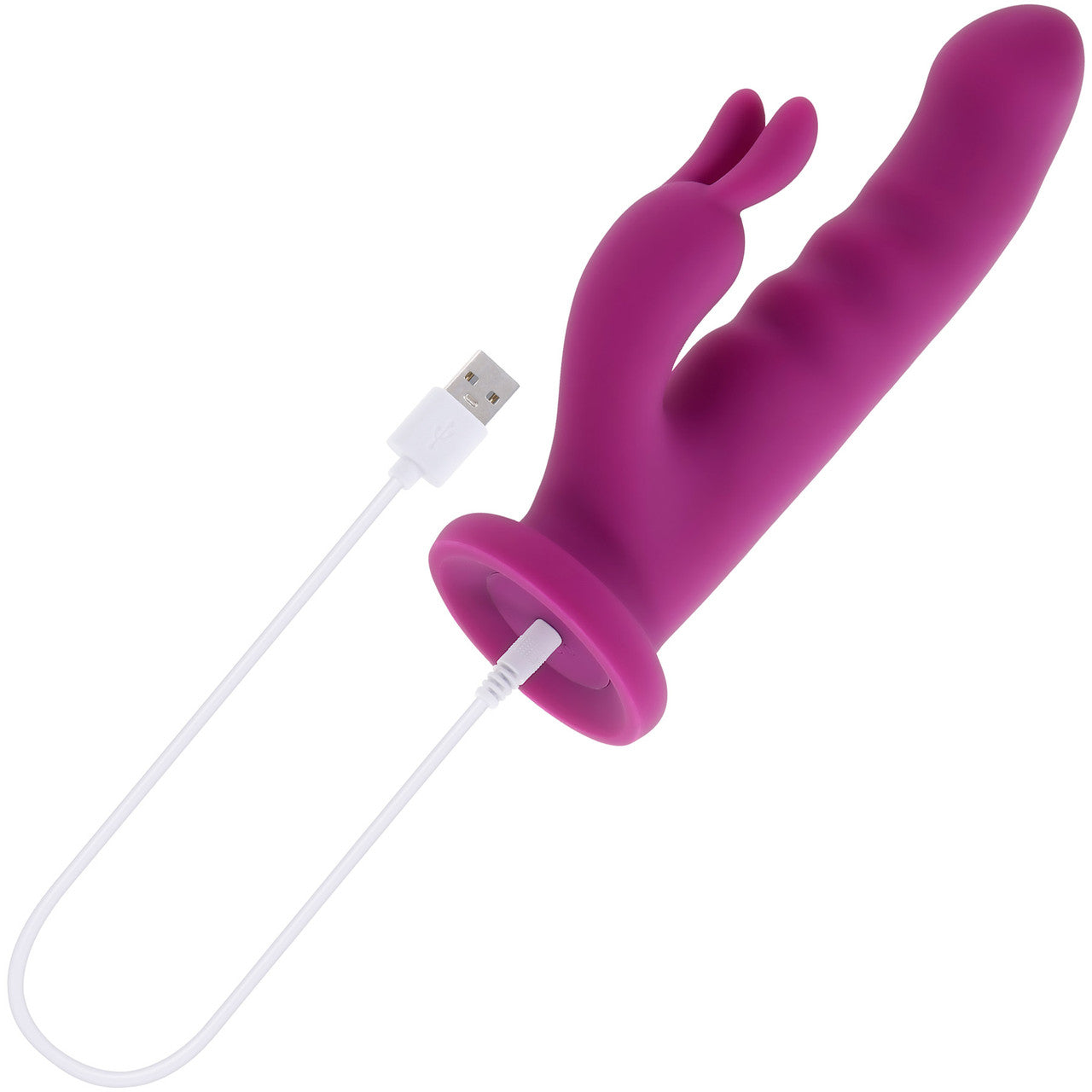 Playboy Pleasure Fluffle Rechargeable Silicone Twirling Rabbit Vibrator With Suction Cup