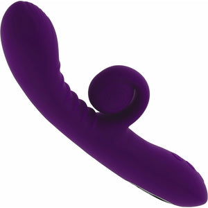 Playboy Pleasure Curlicue Rechargeable Silicone Extendable Spiral Dual Stimulation Vibrator