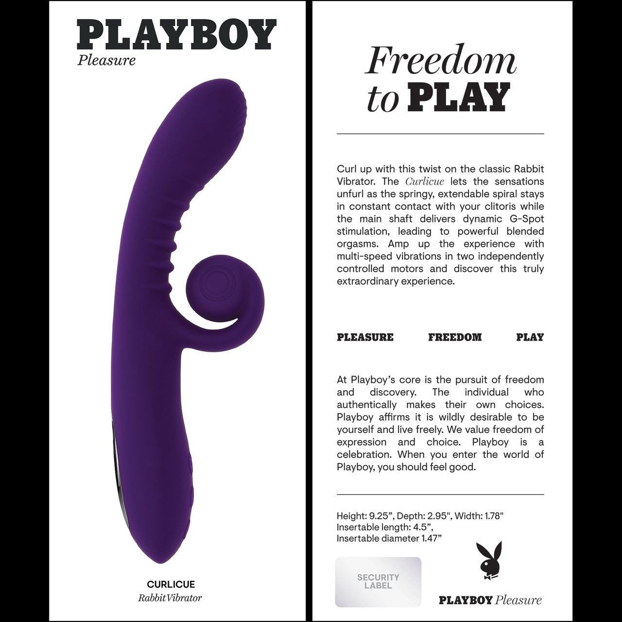 Playboy Pleasure Curlicue Rechargeable Silicone Extendable Spiral Dual Stimulation Vibrator