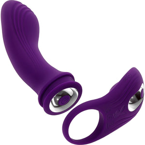 Playboy Pleasure Mix & Match Silicone Dual Stimulation Vibrator With Removable Cock Ring