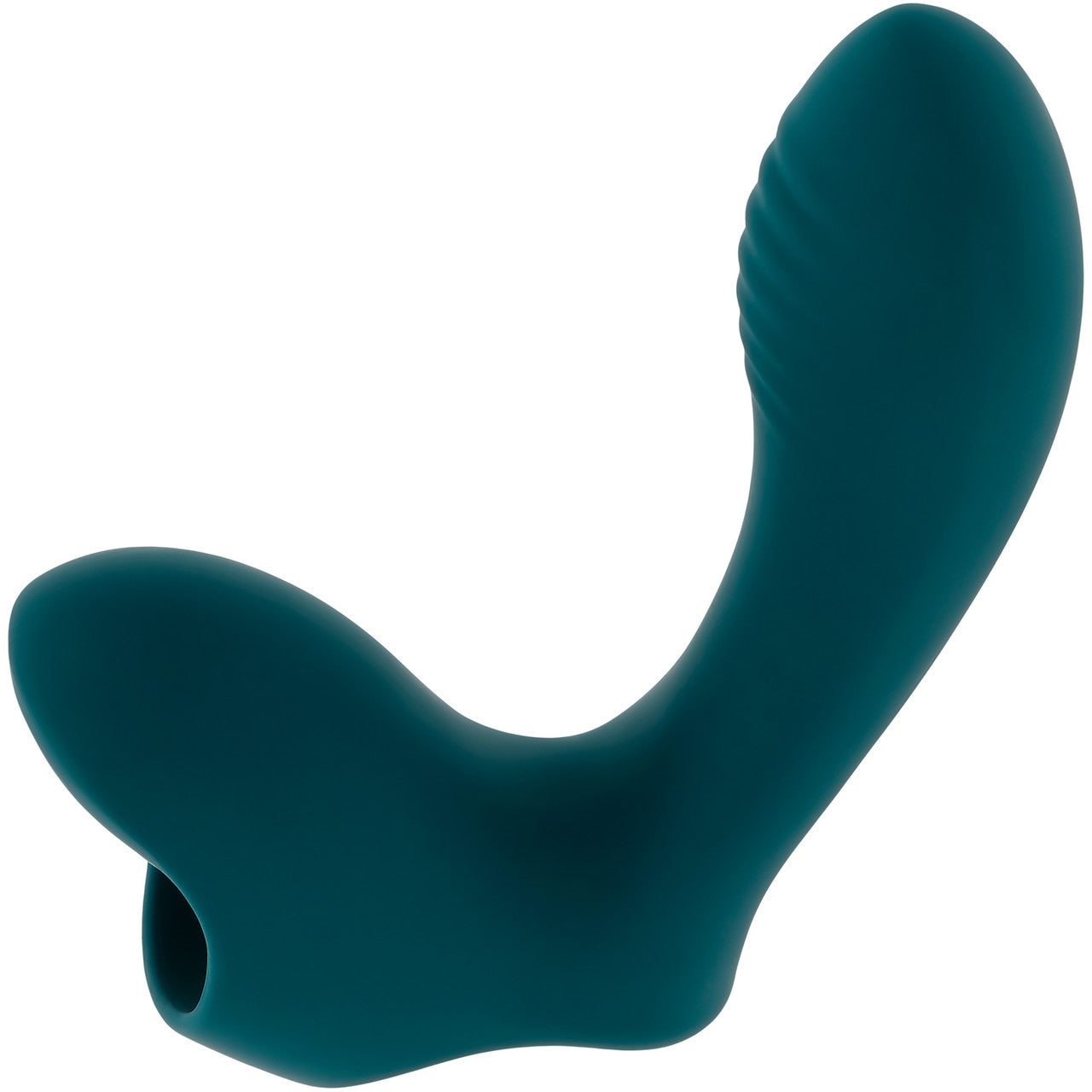 Playboy Pleasure Wrapped Around Your Finger Rechargeable Silicone G-Spot & P-Spot Finger Vibrator - Green