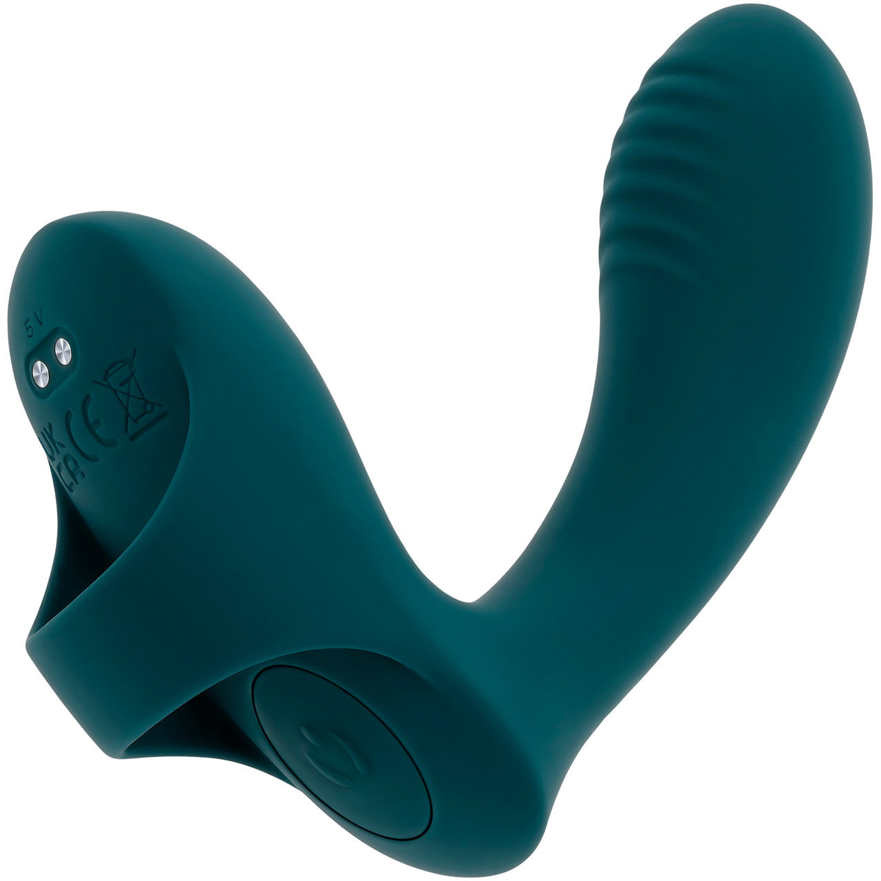 Playboy Pleasure Wrapped Around Your Finger Rechargeable Silicone G-Spot & P-Spot Finger Vibrator - Green