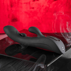 Playboy Pleasure That's The Spot Rechargeable Waterproof Silicone Tapping Rabbit Vibrator - Black