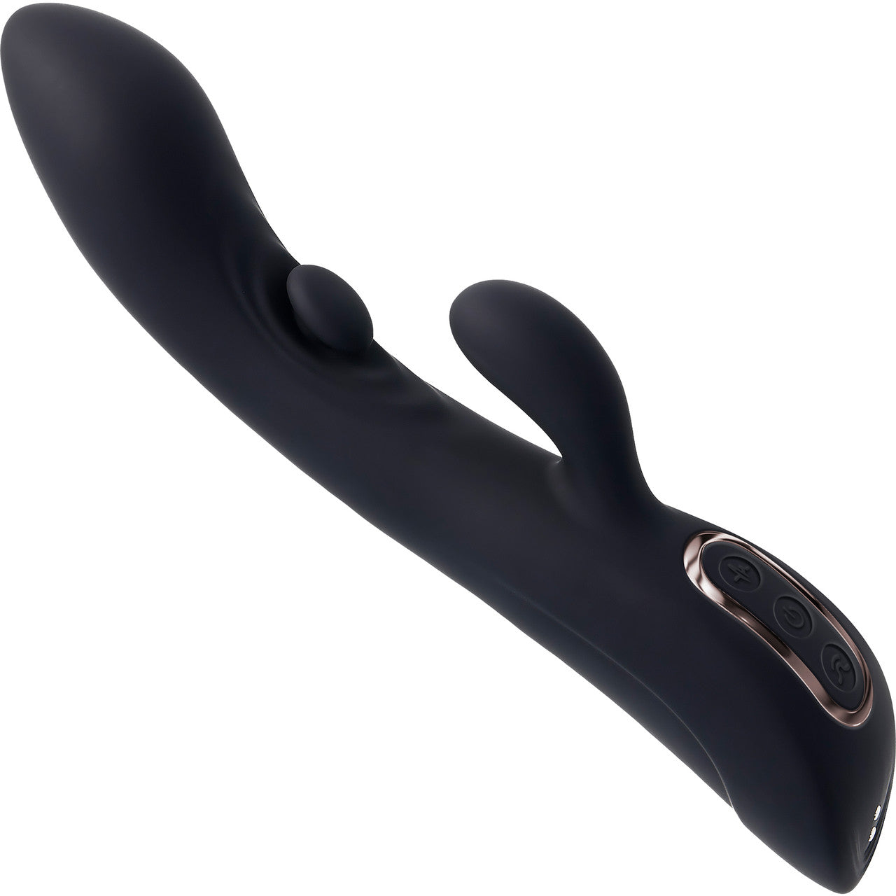 Playboy Pleasure That's The Spot Rechargeable Waterproof Silicone Tapping Rabbit Vibrator - Black