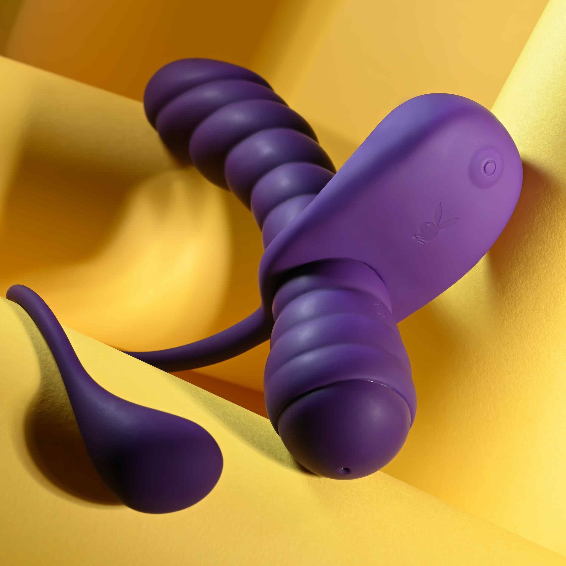 Playboy Pleasure Twisted Playground Dual Vibrator With Detachable Cock Ring & Anal Tail