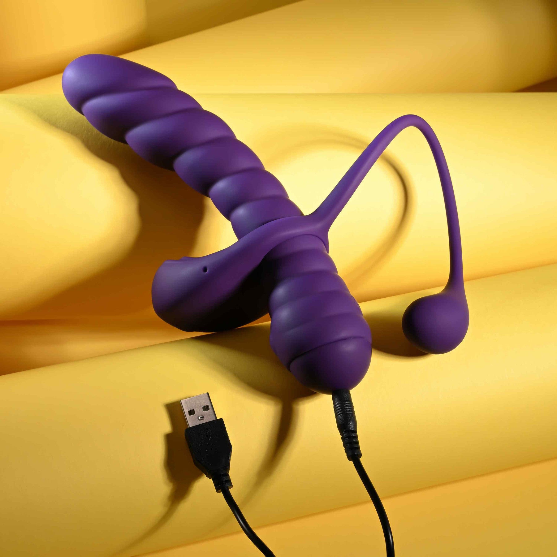 Playboy Pleasure Twisted Playground Dual Vibrator With Detachable Cock Ring & Anal Tail