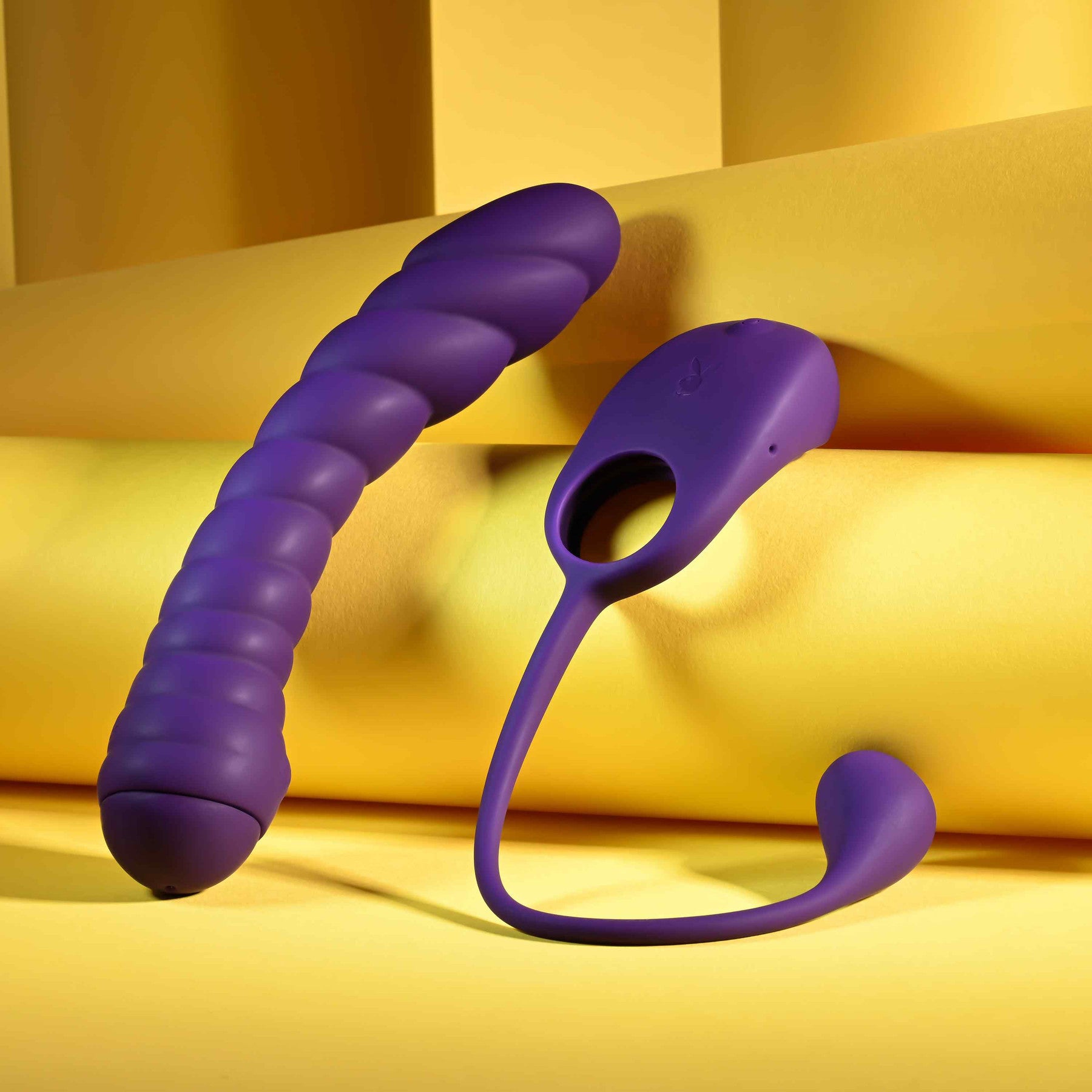 Playboy Pleasure Twisted Playground Dual Vibrator With Detachable Cock Ring & Anal Tail