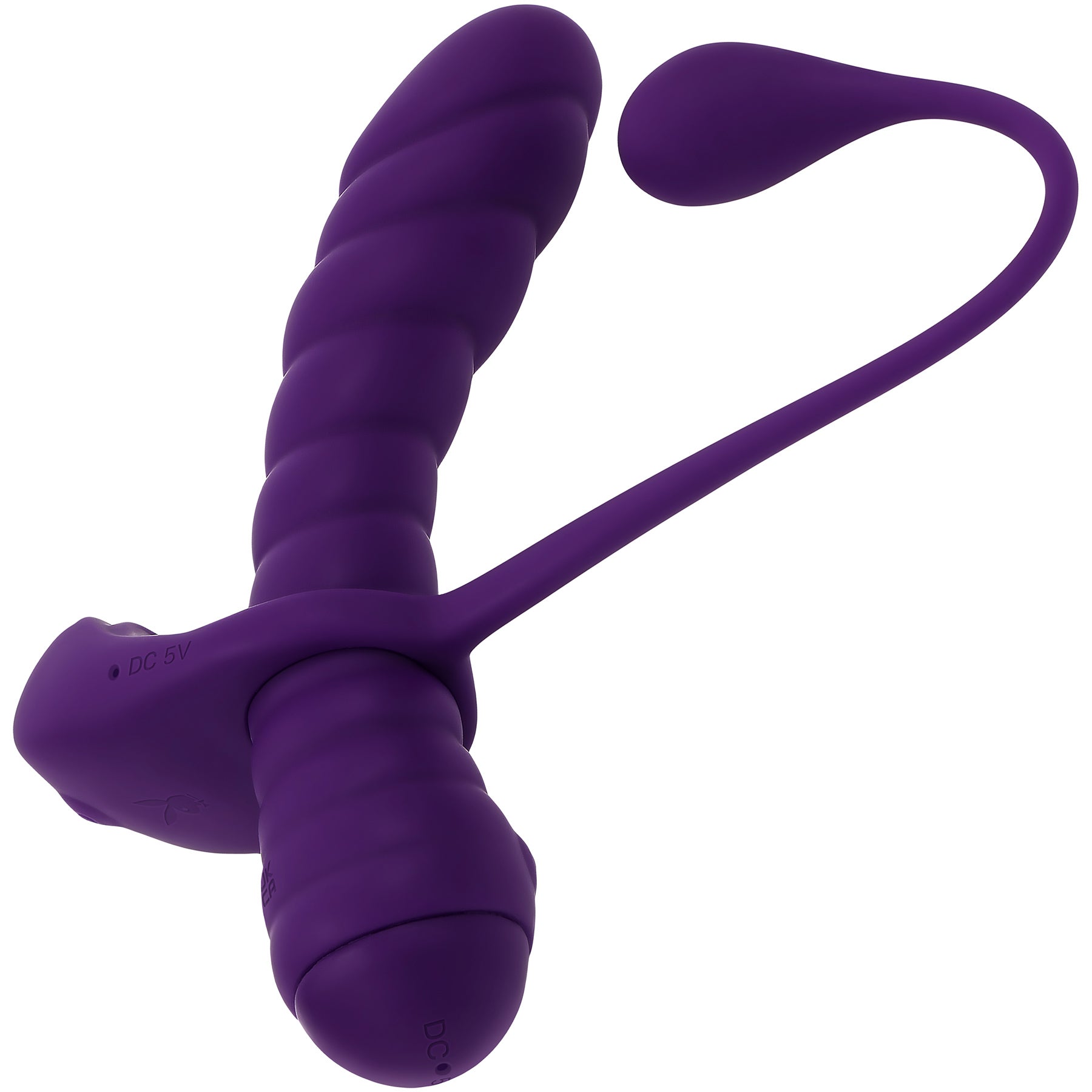 Playboy Pleasure Twisted Playground Dual Vibrator With Detachable Cock Ring & Anal Tail