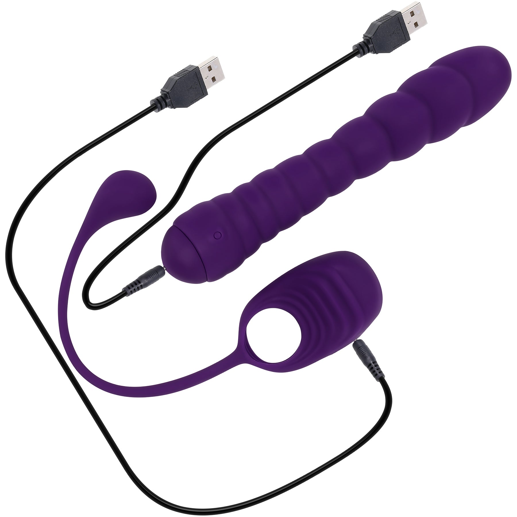 Playboy Pleasure Twisted Playground Dual Vibrator With Detachable Cock Ring & Anal Tail