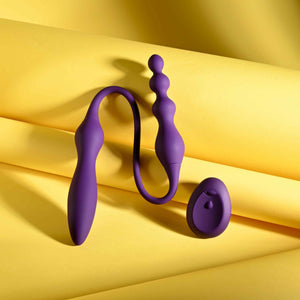 Playboy Pleasure This & That Rechargeable Silicone Double-Ended Anal Plug And Vibrator