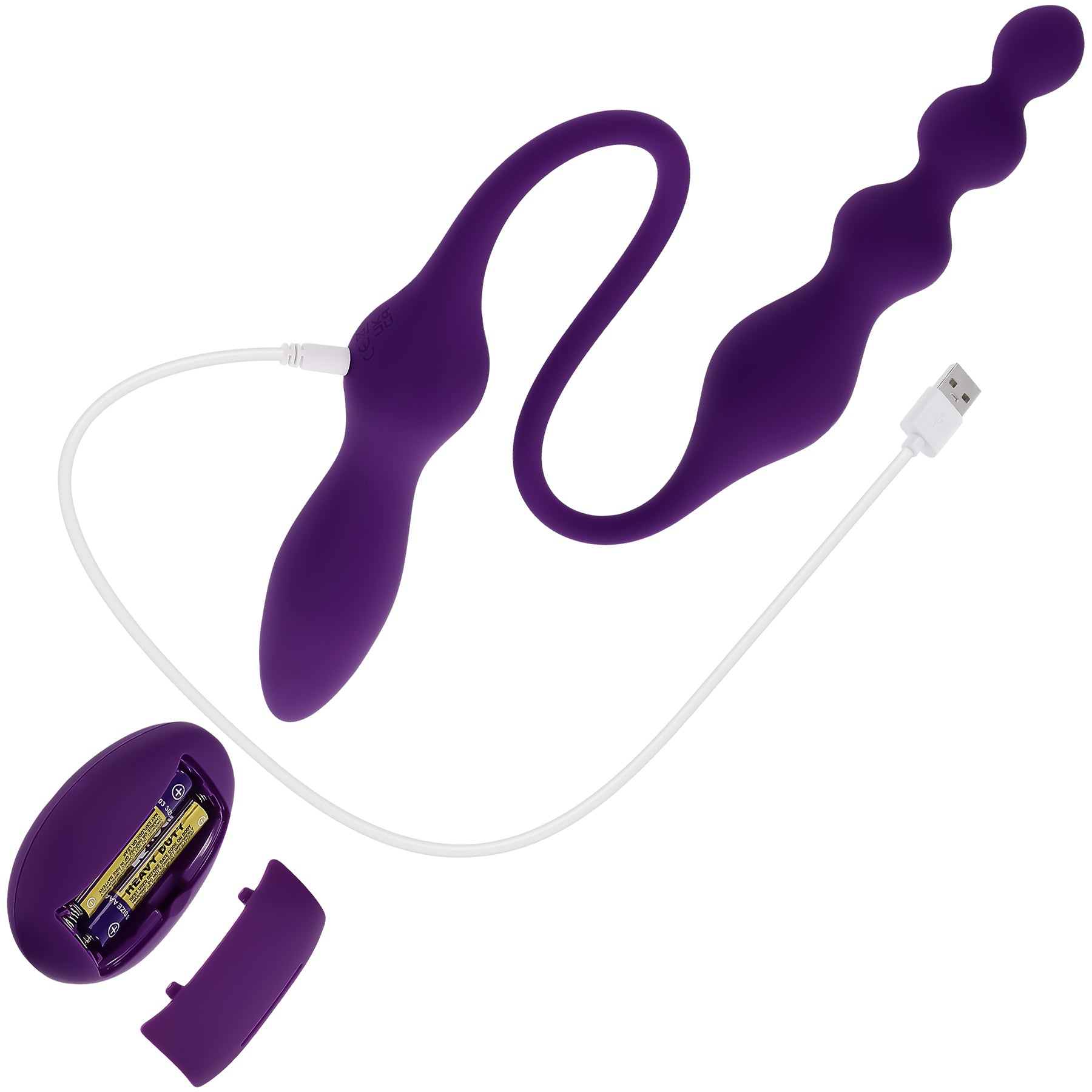 Playboy Pleasure This & That Rechargeable Silicone Double-Ended Anal Plug And Vibrator