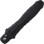 Powercocks Girthy Realistic Silicone Waterproof Rechargeable 8" Vibrator - Black