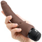 Powercocks Slim Anal Realistic Silicone Waterproof Rechargeable 7" Vibrator - Chocolate