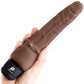 Powercocks Slim Anal Realistic Silicone Waterproof Rechargeable 7" Vibrator - Chocolate