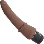 Powercocks Slim Anal Realistic Silicone Waterproof Rechargeable 7" Vibrator - Chocolate