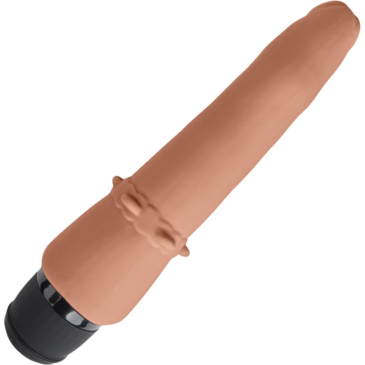 Powercocks Slim Anal Realistic Silicone Waterproof Rechargeable 7" Vibrator - Caramel