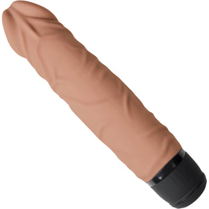 Powercocks Realistic Silicone Waterproof Rechargeable 6.5" Vibrator - Caramel