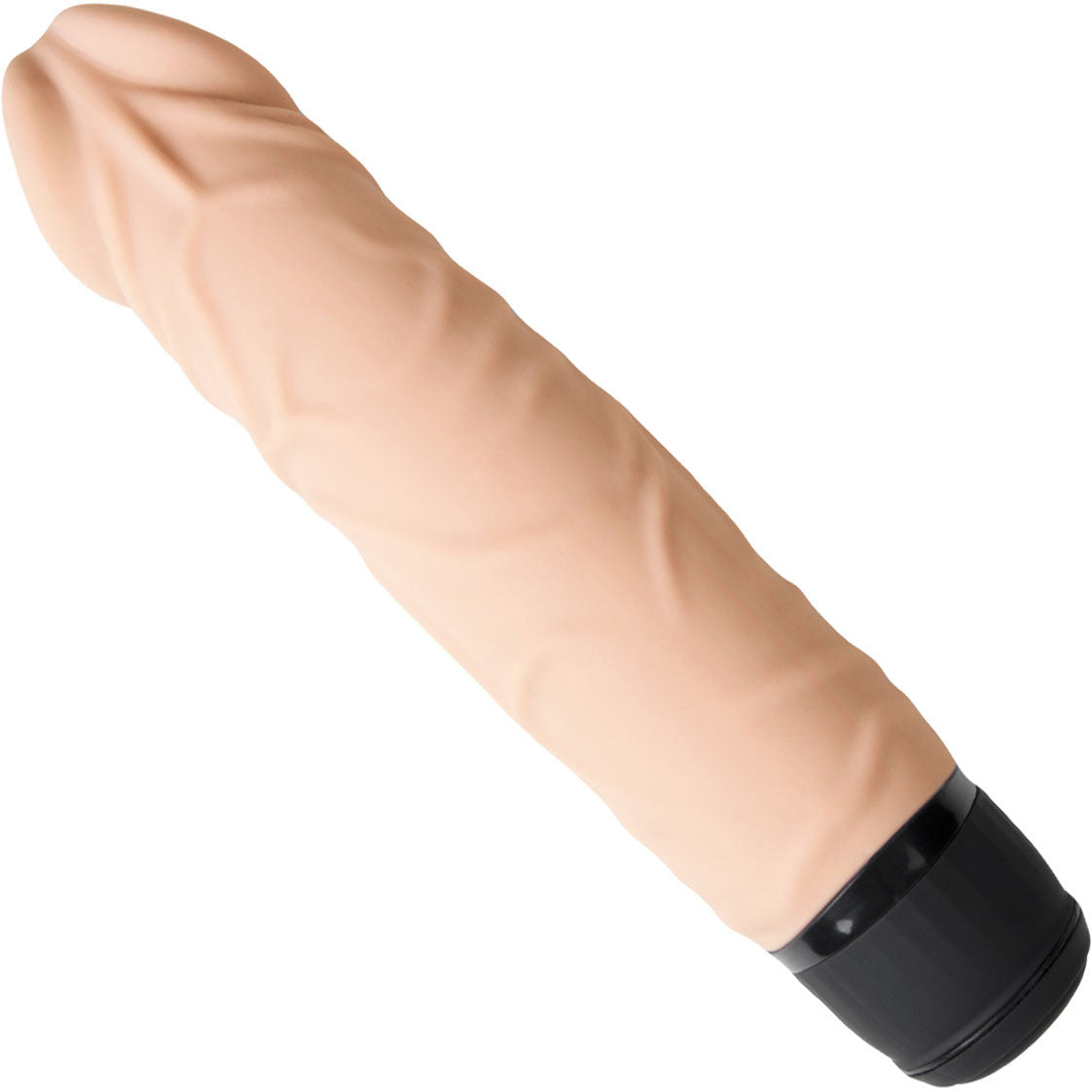 Powercocks Realistic Silicone Waterproof Rechargeable 6.5" Vibrator - Vanilla