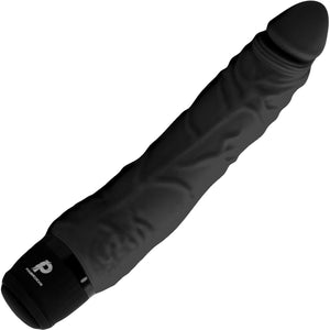 Powercocks Realistic Silicone Waterproof Rechargeable 7" Vibrator - Black