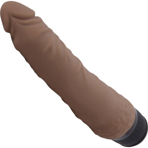 Powercocks Realistic Silicone Waterproof Rechargeable 7" Vibrator - Chocolate