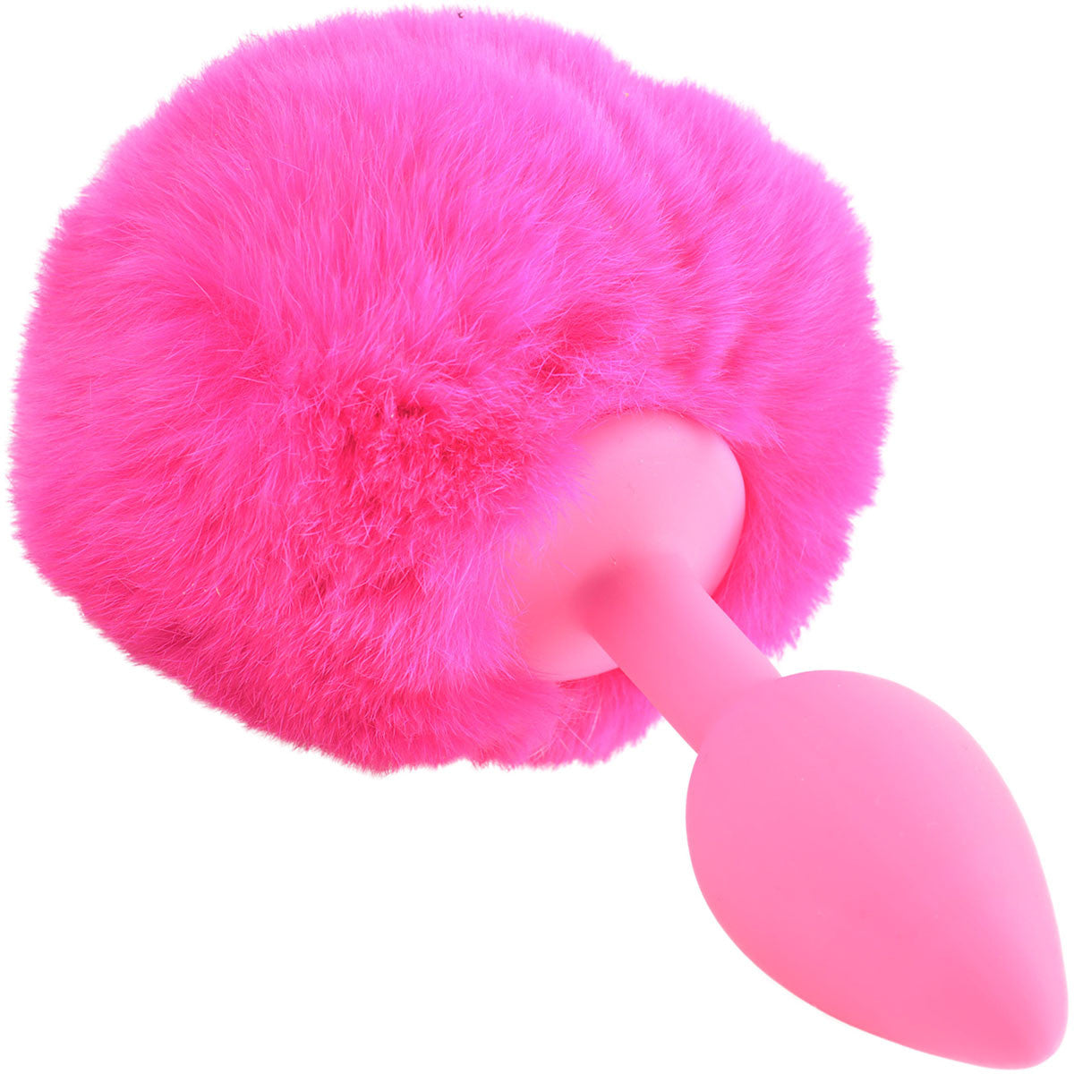 Neon Bunny Tail Silicone Butt Plug by Pipedream - Pink