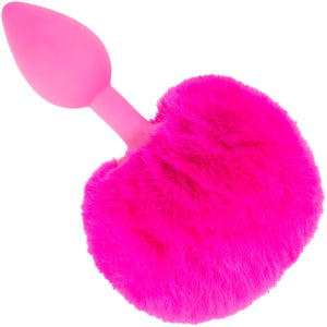 Neon Bunny Tail Silicone Butt Plug by Pipedream - Pink