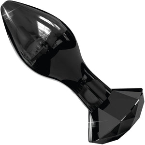 Icicles No. 78 Black Glass Anal Plug With Faceted Base