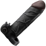 Fantasy X-tensions Vibrating Real Feel 2" Penis Extension with Ball Strap - Black