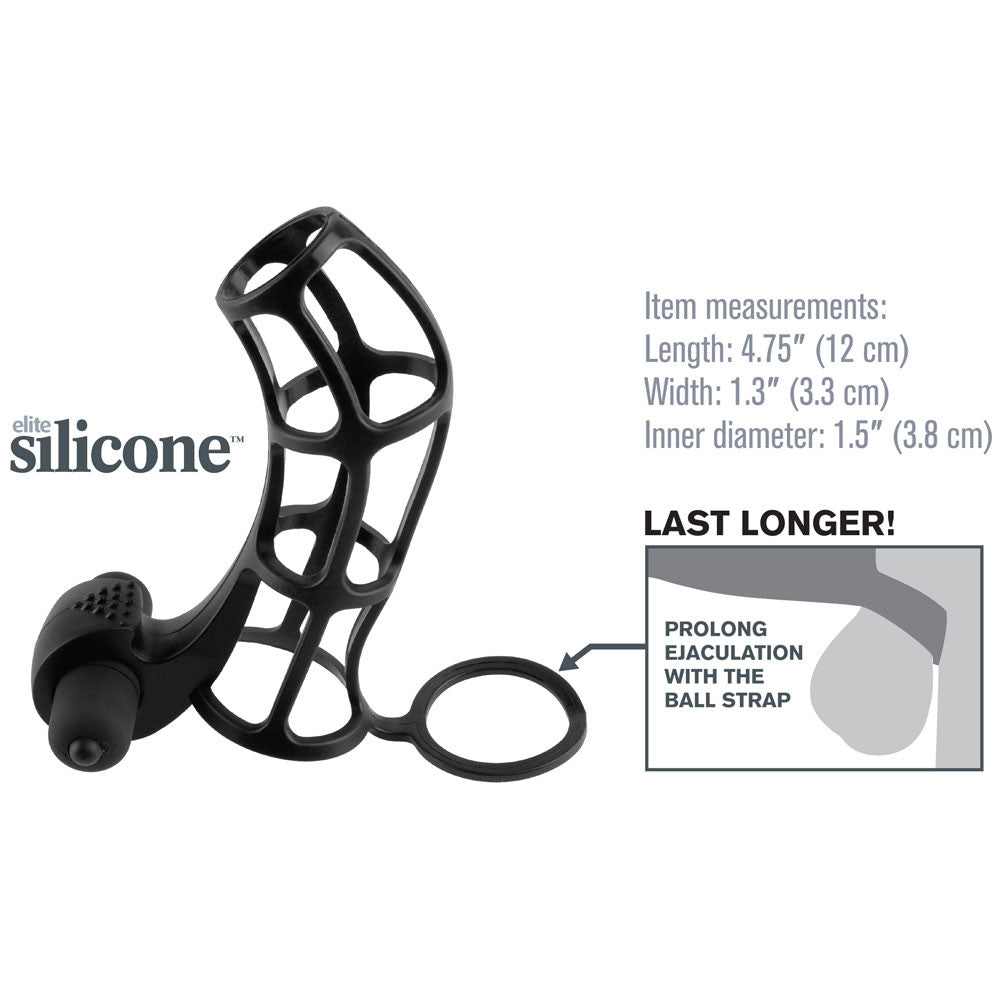 Fantasy X-tensions Deluxe Silicone Power Cock Cage - Black