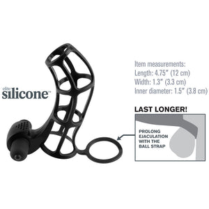 Fantasy X-tensions Deluxe Silicone Power Cock Cage - Black