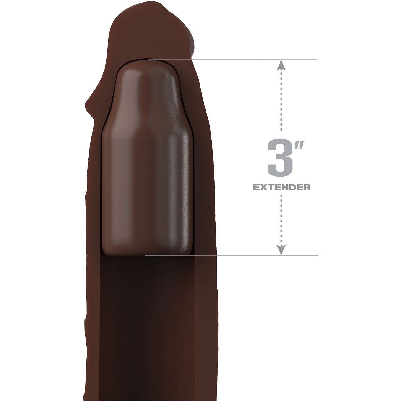 Fantasy X-tensions Elite Silicone 9" Penis Extension With 3" Removable Extender - Chocolate