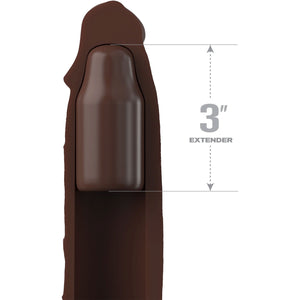 Fantasy X-tensions Elite Silicone 9" Penis Extension With 3" Removable Extender - Chocolate