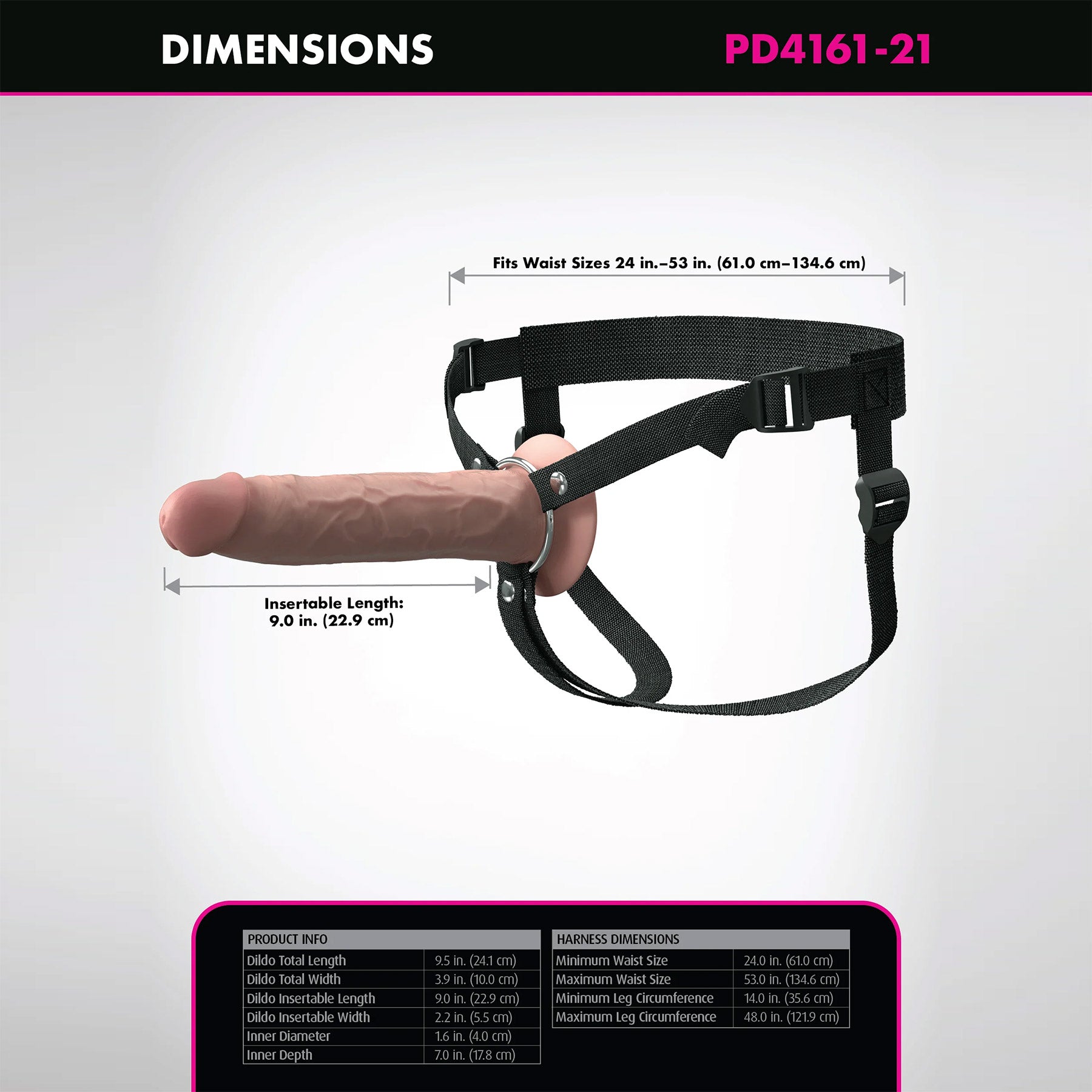 Fantasy X-Tensions Elite 9" Hollow Silicone Strap-On Dual Density Dildo & Harness Kit - Vanilla