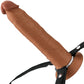 Fantasy X-Tensions Elite 9" Hollow Silicone Strap-On Dual Density Dildo & Harness Kit - Caramel