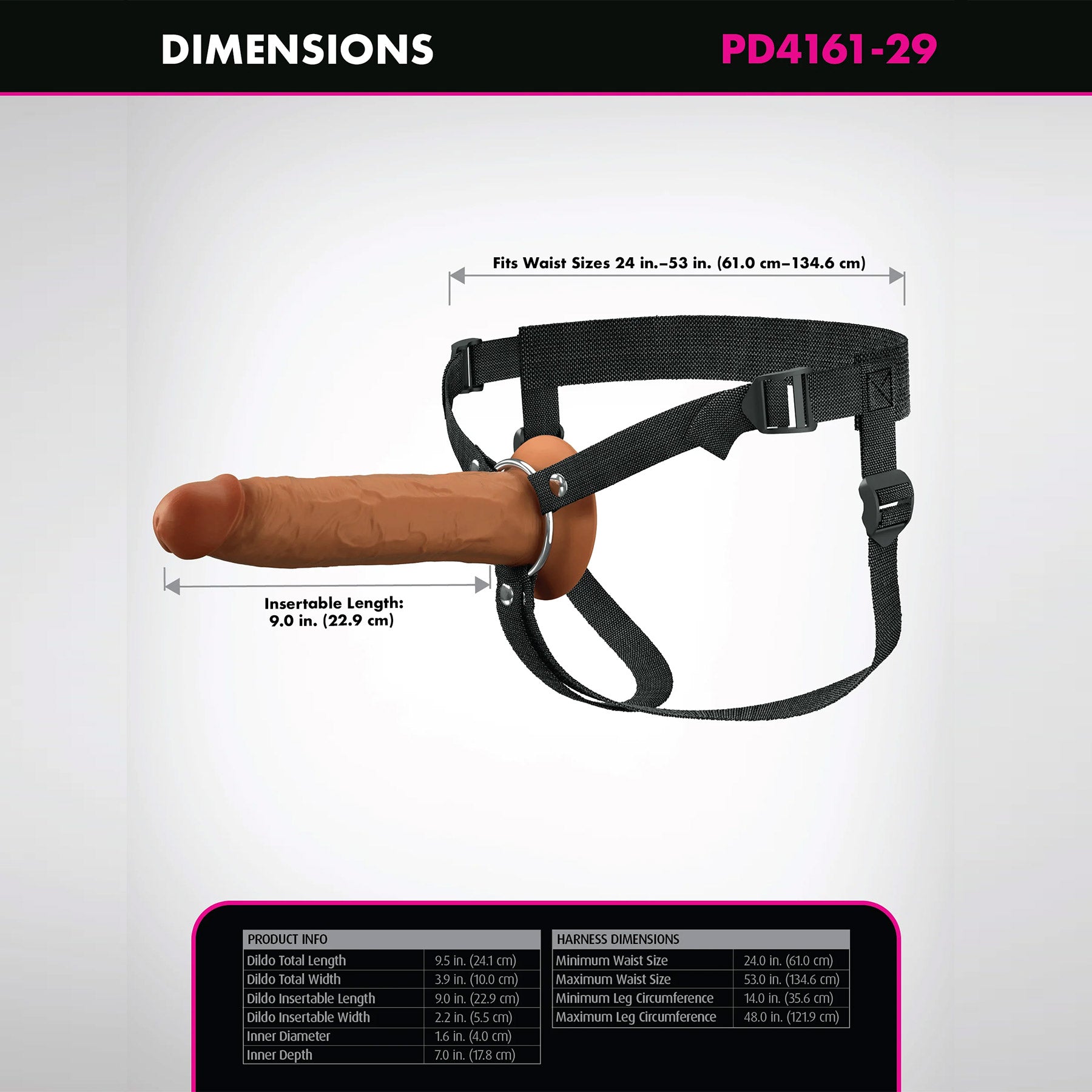 Fantasy X-Tensions Elite 9" Hollow Silicone Strap-On Dual Density Dildo & Harness Kit - Caramel