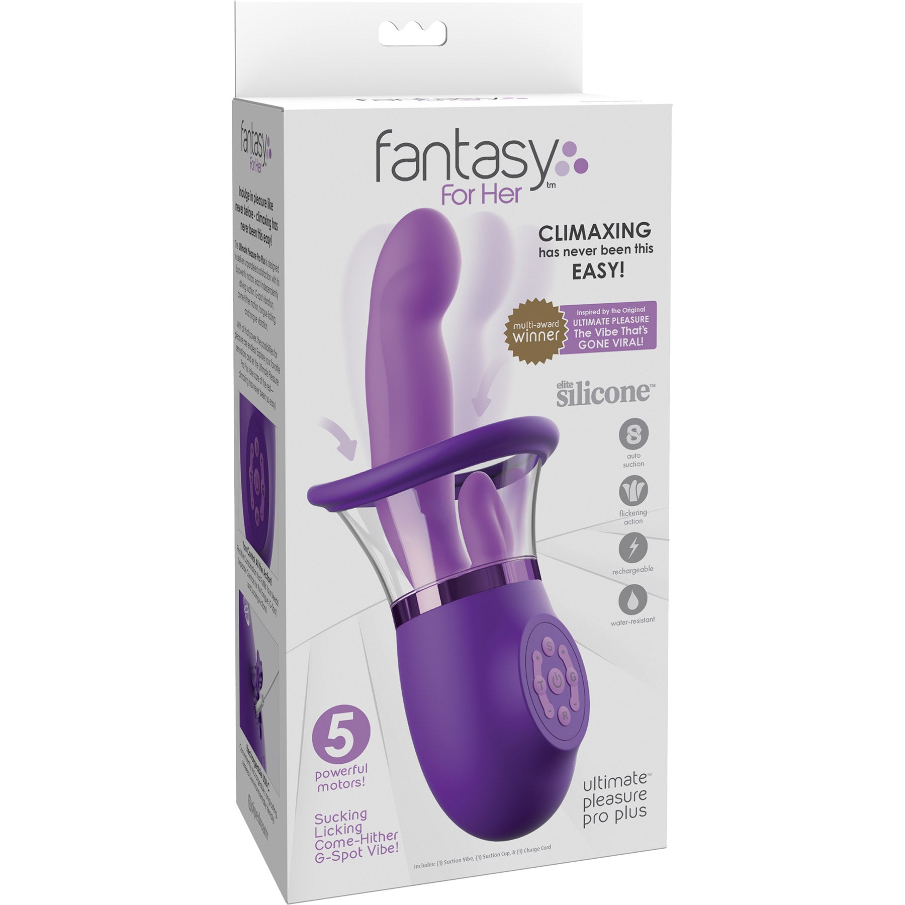 Fantasy For Her Ultimate Pleasure Pro Plus Sucking, Licking, Come Hither G-Spot Vibrator