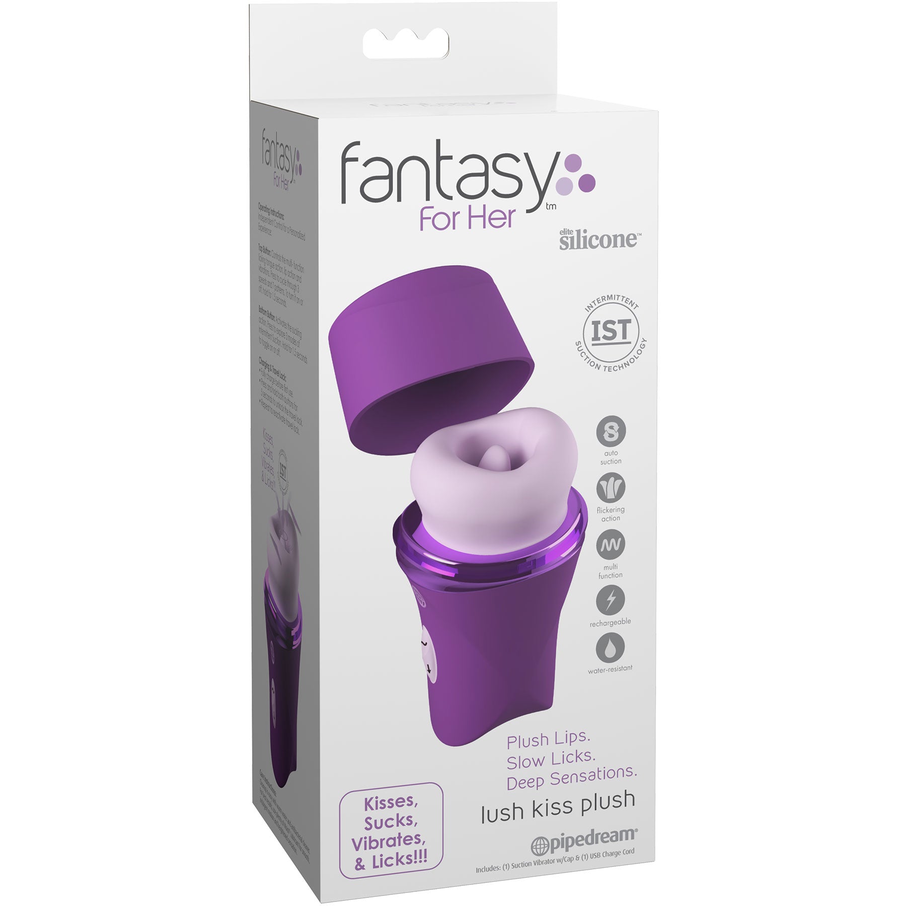 Fantasy For Her Lush Kiss Plush Rechargeable Silicone Clitoral Stimulator