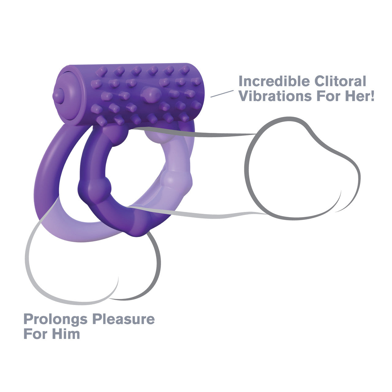 Fantasy C-Ringz Vibrating Prolong Performance Ring By Pipedream - Purple