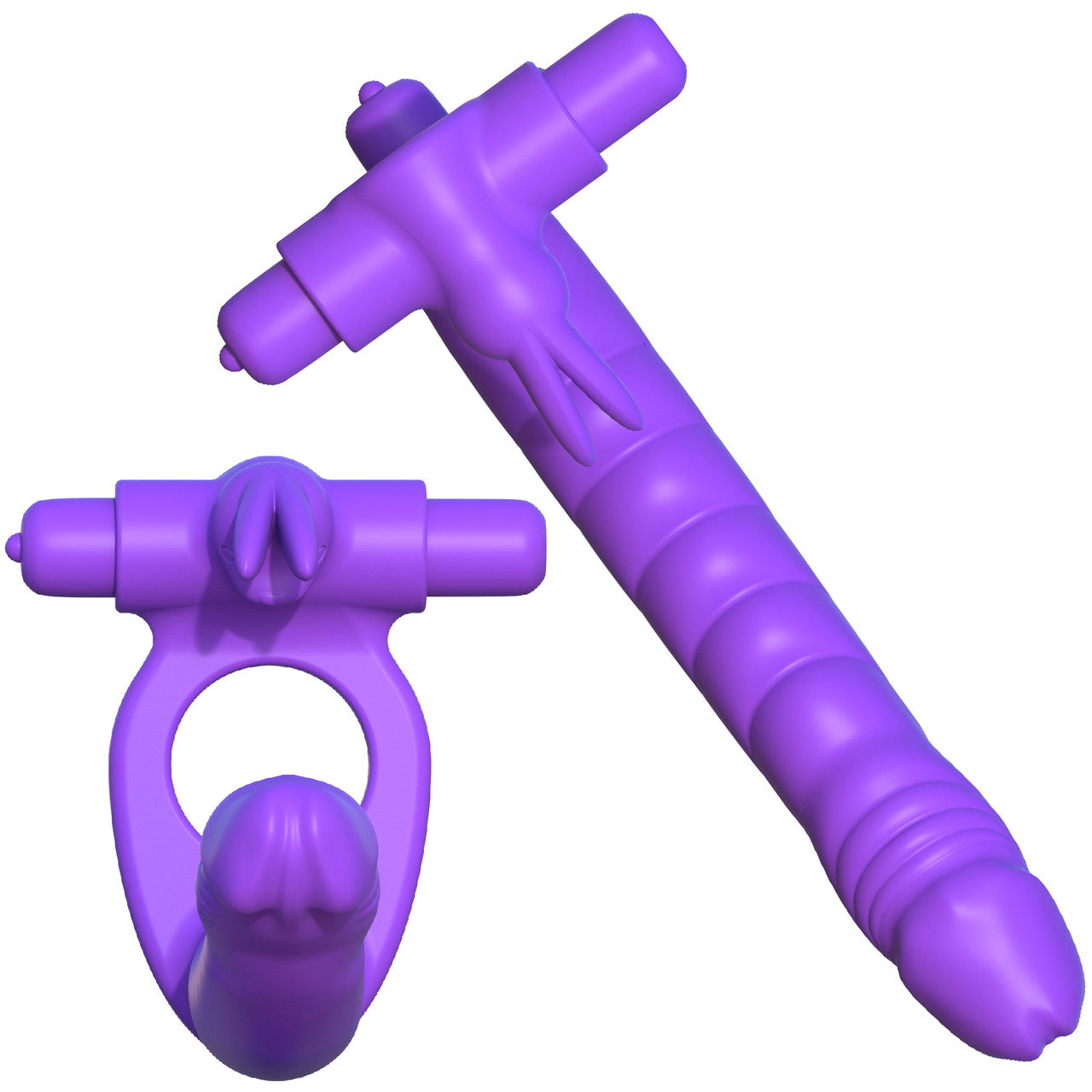 Fantasy C-Ringz Silicone Double Penetrator Rabbit By Pipedream - Purple