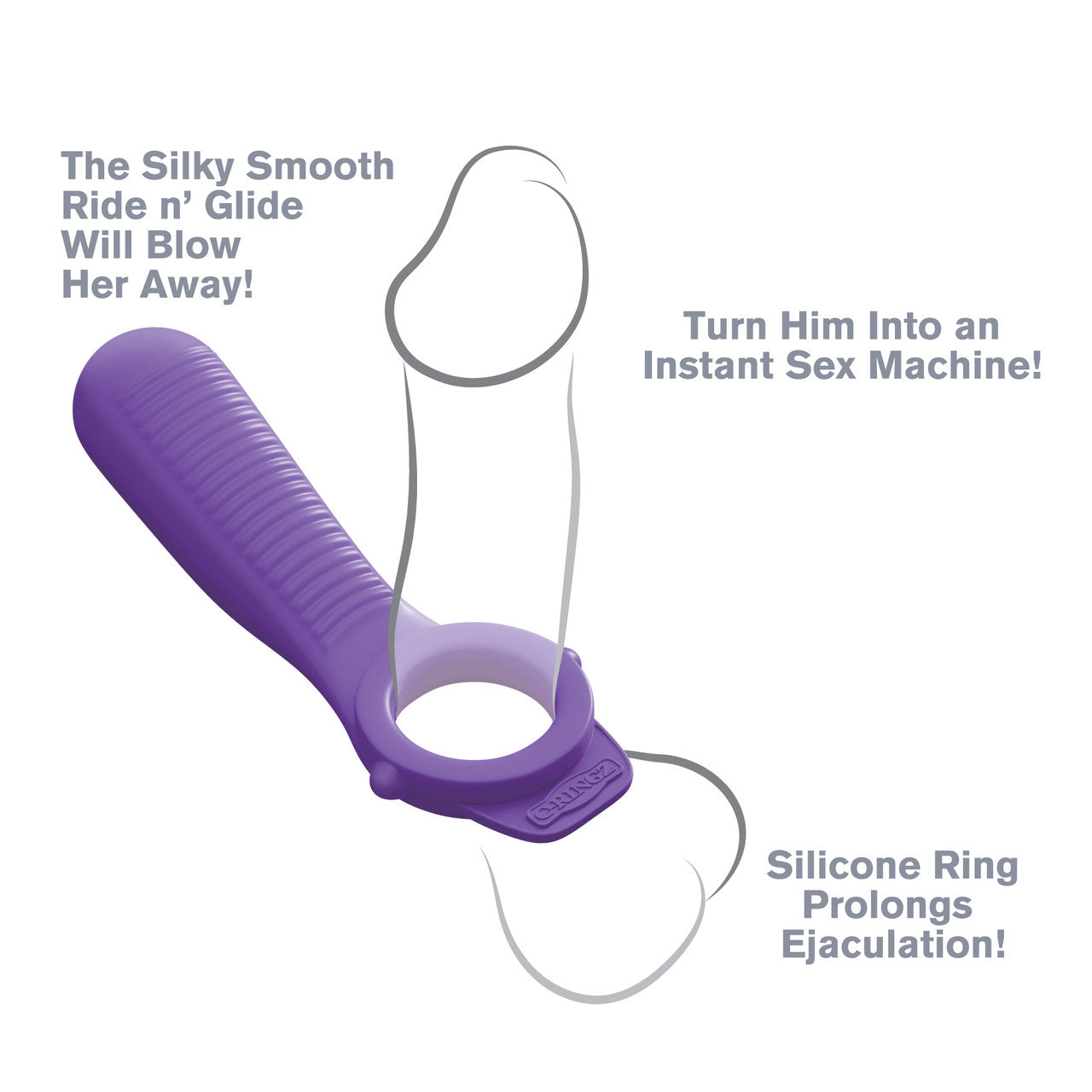 Fantasy C-Ringz Silicone Ride N' Glide Couples Ring By Pipedream - Purple