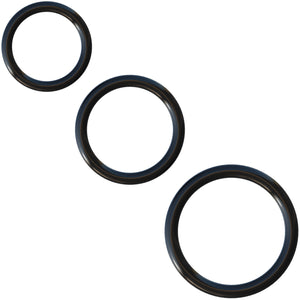 Fantasy C-Ringz Silicone 3-Ring Stamina Set By Pipedream - Black