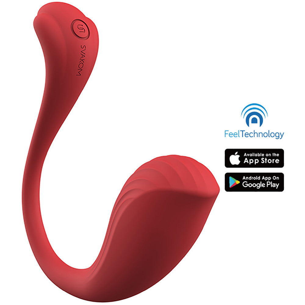 SVAKOM NEO Interactive App Controlled Silicone Waterproof Rechargeable Bullet Vibrator - Red