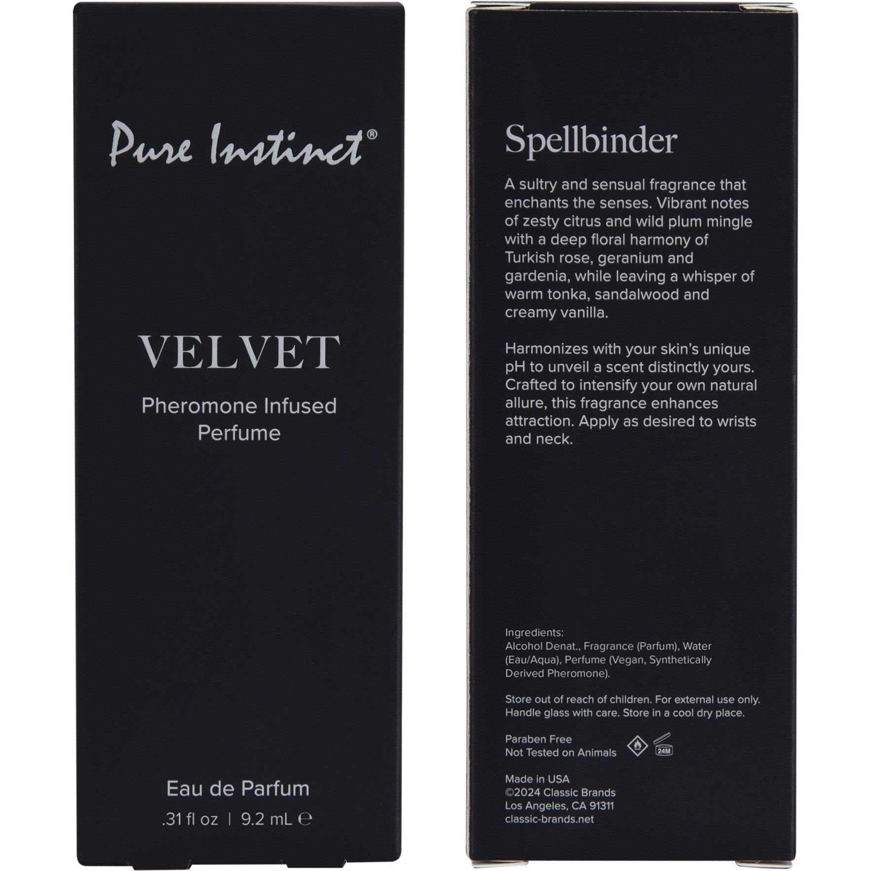 Pure Instinct Pheromone Fragrance Spray - Velvet .31 oz